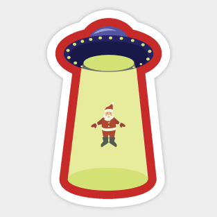 Santa being abducted by UFO Sticker